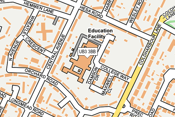 UB3 3BB map - OS OpenMap – Local (Ordnance Survey)