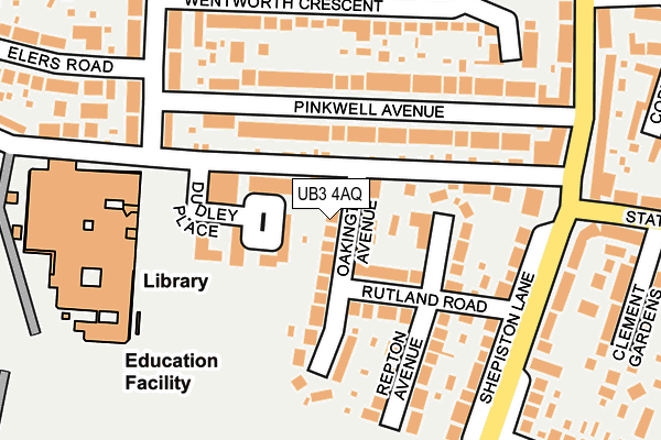 UB3 4AQ map - OS OpenMap – Local (Ordnance Survey)