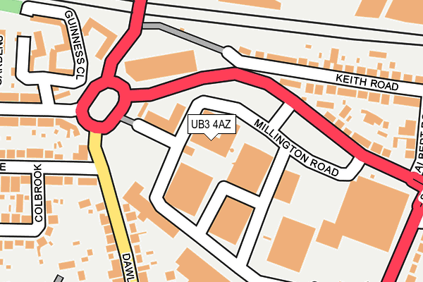 UB3 4AZ map - OS OpenMap – Local (Ordnance Survey) UB3 4AZ map - OS OpenMap – Local (Ordnance Survey)