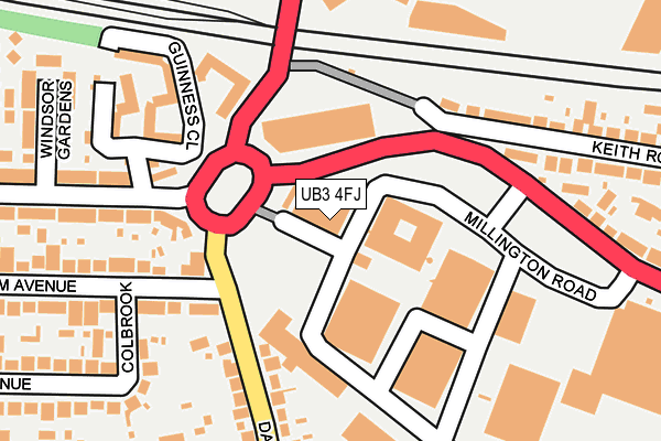 UB3 4FJ map - OS OpenMap – Local (Ordnance Survey) UB3 4FJ map - OS OpenMap – Local (Ordnance Survey)