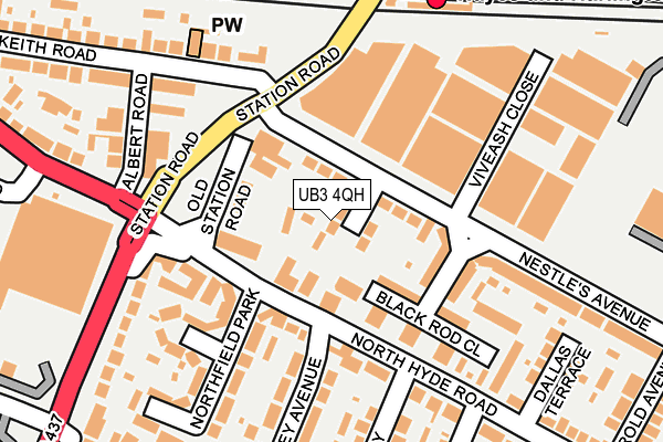 UB3 4QH map - OS OpenMap – Local (Ordnance Survey) UB3 4QH map - OS OpenMap – Local (Ordnance Survey)