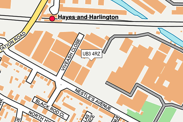 UB3 4RZ map - OS OpenMap – Local (Ordnance Survey) UB3 4RZ map - OS OpenMap – Local (Ordnance Survey)