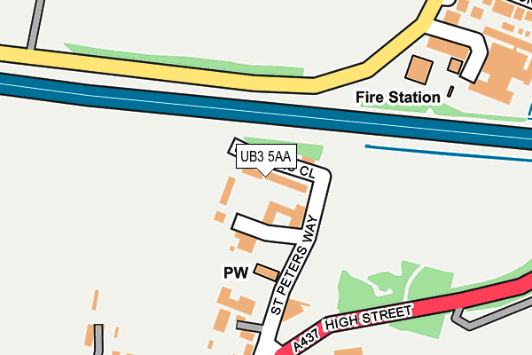 UB3 5AA map - OS OpenMap – Local (Ordnance Survey) UB3 5AA map - OS OpenMap – Local (Ordnance Survey)