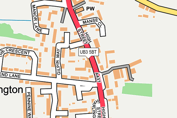 UB3 5BT map - OS OpenMap – Local (Ordnance Survey) UB3 5BT map - OS OpenMap – Local (Ordnance Survey)
