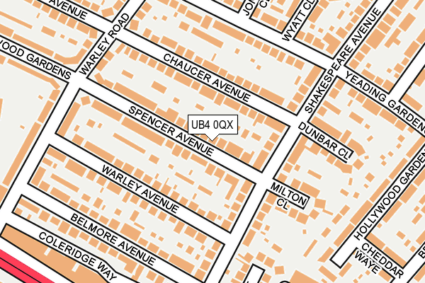 UB4 0QX map - OS OpenMap – Local (Ordnance Survey) UB4 0QX map - OS OpenMap – Local (Ordnance Survey)