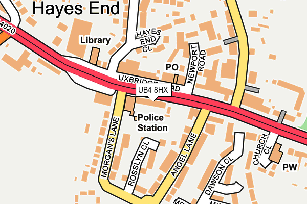 UB4 8HX map - OS OpenMap – Local (Ordnance Survey)