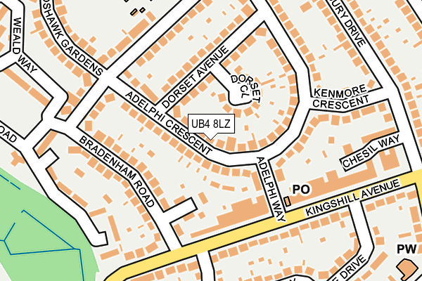 UB4 8LZ map - OS OpenMap – Local (Ordnance Survey) UB4 8LZ map - OS OpenMap – Local (Ordnance Survey)