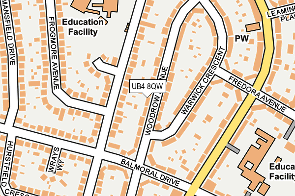 UB4 8QW map - OS OpenMap – Local (Ordnance Survey) UB4 8QW map - OS OpenMap – Local (Ordnance Survey)