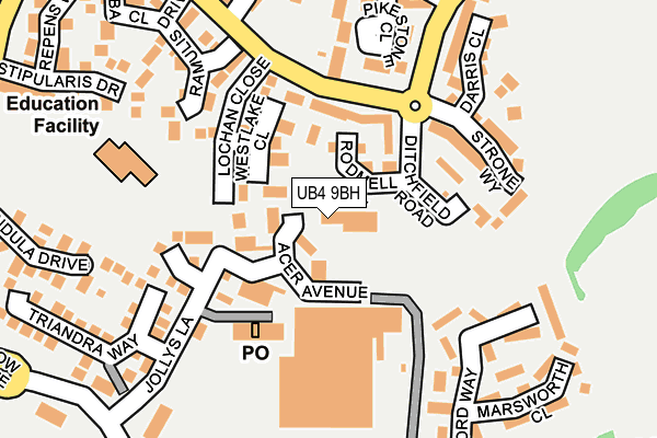 UB4 9BH map - OS OpenMap – Local (Ordnance Survey) UB4 9BH map - OS OpenMap – Local (Ordnance Survey)