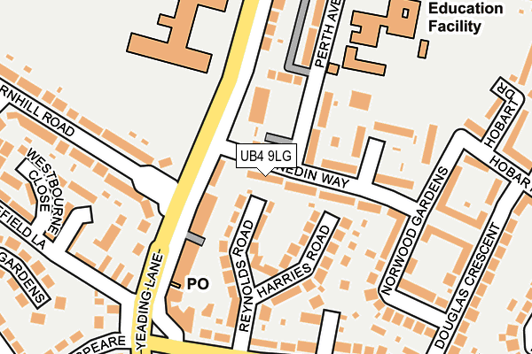 UB4 9LG map - OS OpenMap – Local (Ordnance Survey) UB4 9LG map - OS OpenMap – Local (Ordnance Survey)