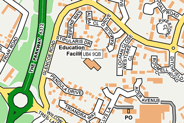 UB4 9QB map - OS OpenMap – Local (Ordnance Survey) UB4 9QB map - OS OpenMap – Local (Ordnance Survey)