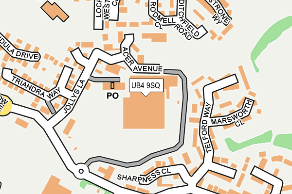 UB4 9SQ map - OS OpenMap – Local (Ordnance Survey) UB4 9SQ map - OS OpenMap – Local (Ordnance Survey)
