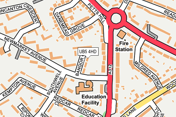 UB5 4HD map - OS OpenMap – Local (Ordnance Survey)