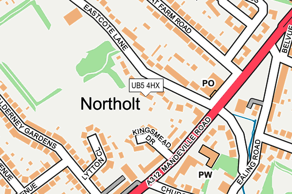 UB5 4HX map - OS OpenMap – Local (Ordnance Survey)