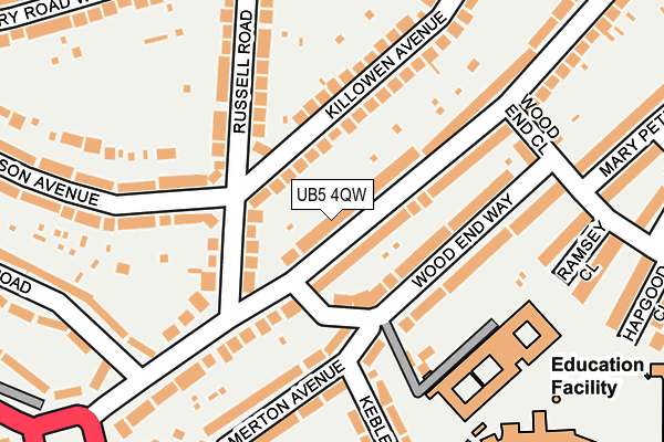 UB5 4QW map - OS OpenMap – Local (Ordnance Survey) UB5 4QW map - OS OpenMap – Local (Ordnance Survey)
