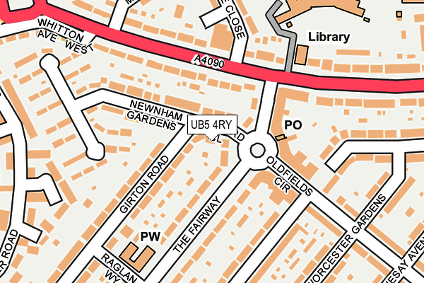UB5 4RY map - OS OpenMap – Local (Ordnance Survey) UB5 4RY map - OS OpenMap – Local (Ordnance Survey)