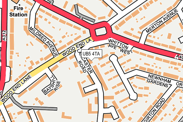 UB5 4TA map - OS OpenMap – Local (Ordnance Survey) UB5 4TA map - OS OpenMap – Local (Ordnance Survey)