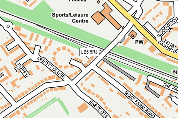 UB5 5RJ map - OS OpenMap – Local (Ordnance Survey)