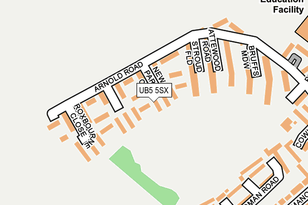UB5 5SX map - OS OpenMap – Local (Ordnance Survey) UB5 5SX map - OS OpenMap – Local (Ordnance Survey)