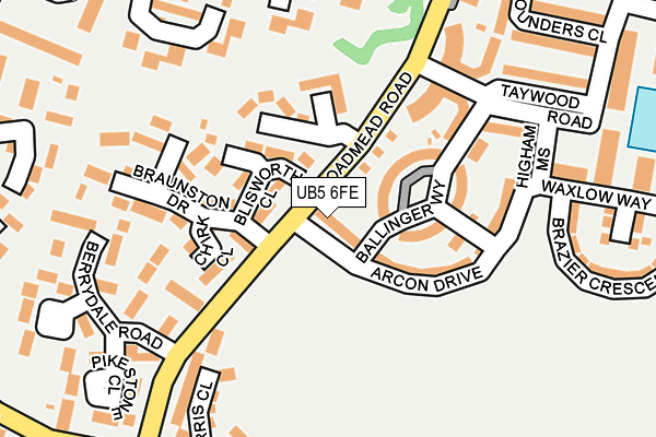 UB5 6FE map - OS OpenMap – Local (Ordnance Survey) UB5 6FE map - OS OpenMap – Local (Ordnance Survey)