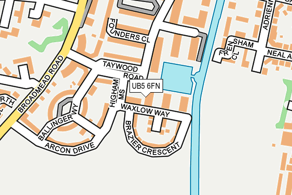 UB5 6FN map - OS OpenMap – Local (Ordnance Survey) UB5 6FN map - OS OpenMap – Local (Ordnance Survey)