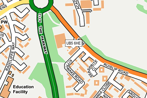 UB5 6HE map - OS OpenMap – Local (Ordnance Survey) UB5 6HE map - OS OpenMap – Local (Ordnance Survey)