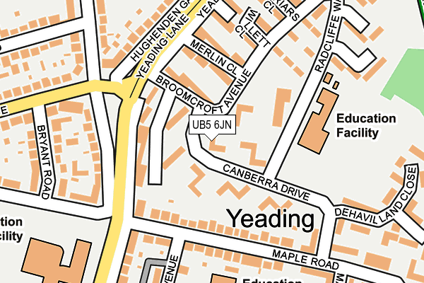 UB5 6JN map - OS OpenMap – Local (Ordnance Survey) UB5 6JN map - OS OpenMap – Local (Ordnance Survey)