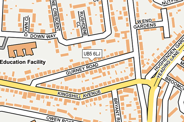 UB5 6LJ map - OS OpenMap – Local (Ordnance Survey)