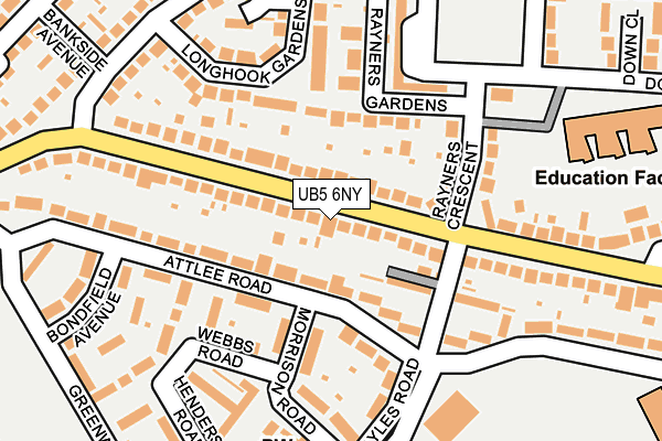 UB5 6NY map - OS OpenMap – Local (Ordnance Survey) UB5 6NY map - OS OpenMap – Local (Ordnance Survey)
