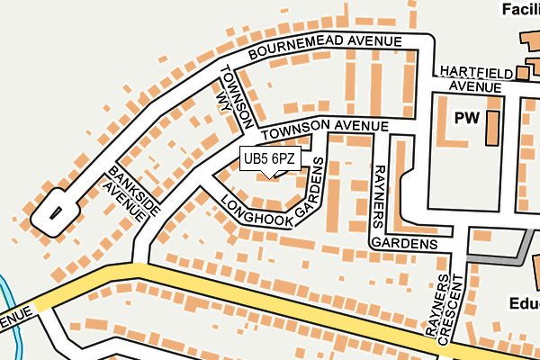 UB5 6PZ map - OS OpenMap – Local (Ordnance Survey) UB5 6PZ map - OS OpenMap – Local (Ordnance Survey)