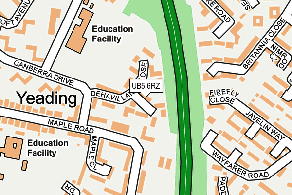 UB5 6RZ map - OS OpenMap – Local (Ordnance Survey) UB5 6RZ map - OS OpenMap – Local (Ordnance Survey)