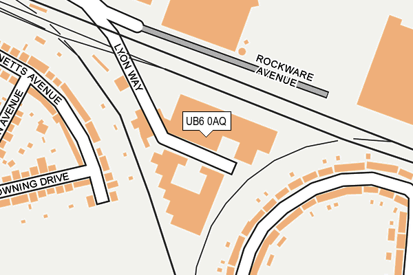 UB6 0AQ map - OS OpenMap – Local (Ordnance Survey)
