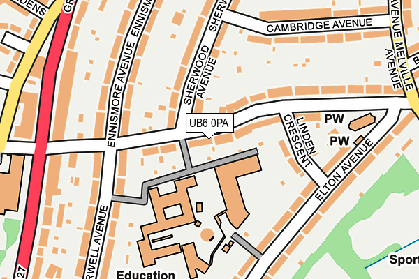 UB6 0PA map - OS OpenMap – Local (Ordnance Survey) UB6 0PA map - OS OpenMap – Local (Ordnance Survey)