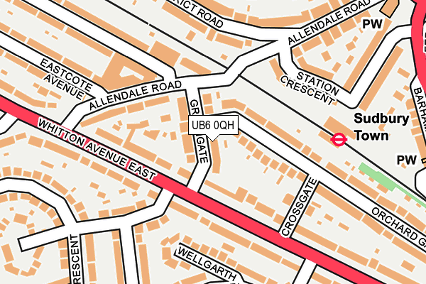 UB6 0QH map - OS OpenMap – Local (Ordnance Survey)