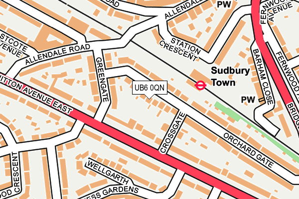 UB6 0QN map - OS OpenMap – Local (Ordnance Survey) UB6 0QN map - OS OpenMap – Local (Ordnance Survey)