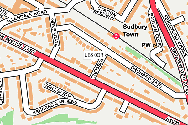 UB6 0QR map - OS OpenMap – Local (Ordnance Survey)