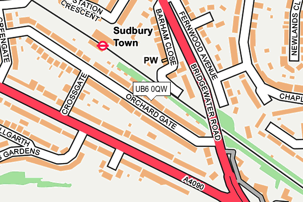 UB6 0QW map - OS OpenMap – Local (Ordnance Survey)