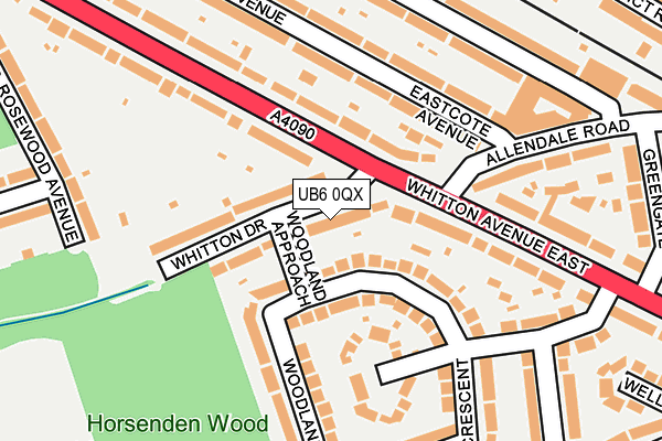 UB6 0QX map - OS OpenMap – Local (Ordnance Survey) UB6 0QX map - OS OpenMap – Local (Ordnance Survey)