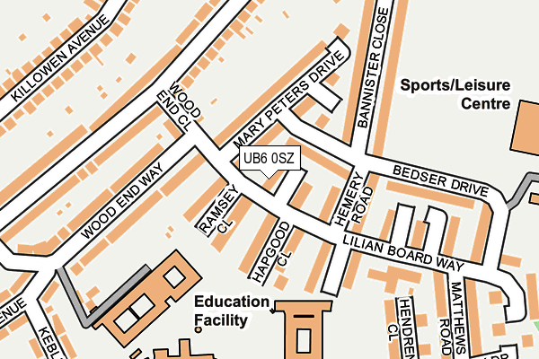 UB6 0SZ map - OS OpenMap – Local (Ordnance Survey) UB6 0SZ map - OS OpenMap – Local (Ordnance Survey)
