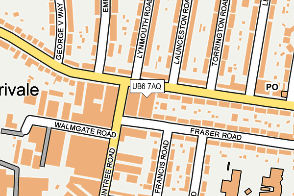 UB6 7AQ map - OS OpenMap – Local (Ordnance Survey) UB6 7AQ map - OS OpenMap – Local (Ordnance Survey)