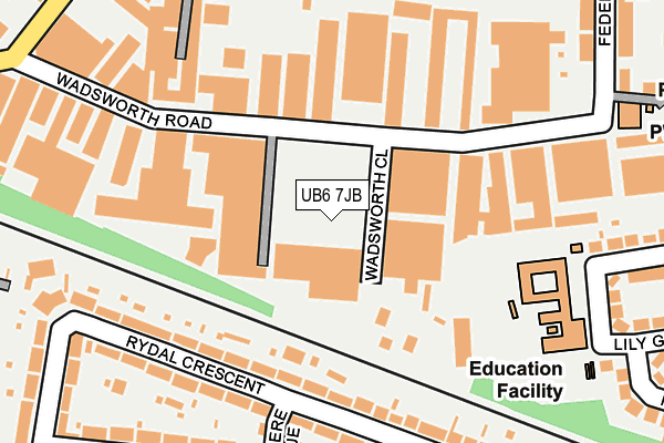 UB6 7JB map - OS OpenMap – Local (Ordnance Survey) UB6 7JB map - OS OpenMap – Local (Ordnance Survey)