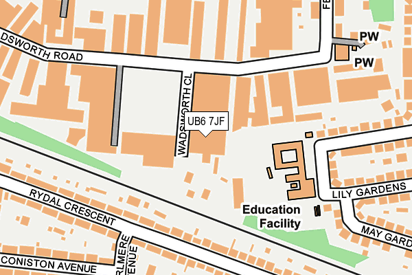 UB6 7JF map - OS OpenMap – Local (Ordnance Survey) UB6 7JF map - OS OpenMap – Local (Ordnance Survey)