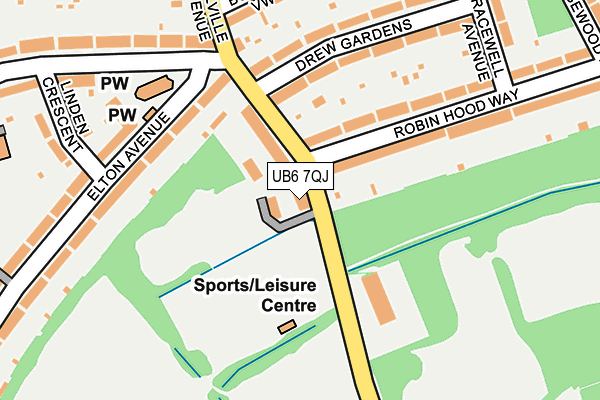 UB6 7QJ map - OS OpenMap – Local (Ordnance Survey) UB6 7QJ map - OS OpenMap – Local (Ordnance Survey)