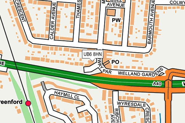 UB6 8HN map - OS OpenMap – Local (Ordnance Survey)
