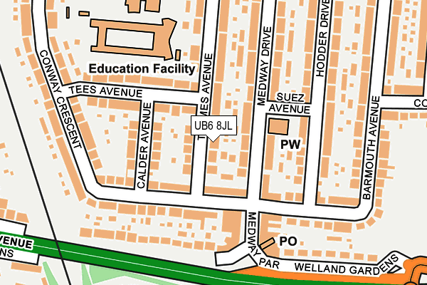 UB6 8JL map - OS OpenMap – Local (Ordnance Survey) UB6 8JL map - OS OpenMap – Local (Ordnance Survey)