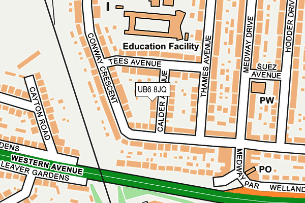 UB6 8JQ map - OS OpenMap – Local (Ordnance Survey) UB6 8JQ map - OS OpenMap – Local (Ordnance Survey)