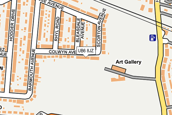 UB6 8JZ map - OS OpenMap – Local (Ordnance Survey) UB6 8JZ map - OS OpenMap – Local (Ordnance Survey)