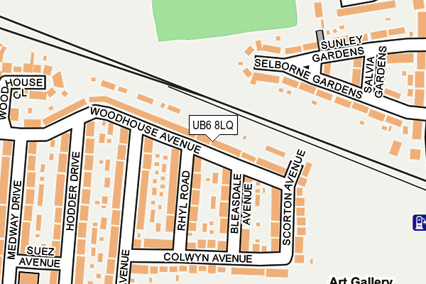 UB6 8LQ map - OS OpenMap – Local (Ordnance Survey)