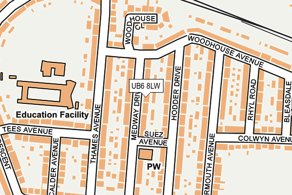 UB6 8LW map - OS OpenMap – Local (Ordnance Survey) UB6 8LW map - OS OpenMap – Local (Ordnance Survey)