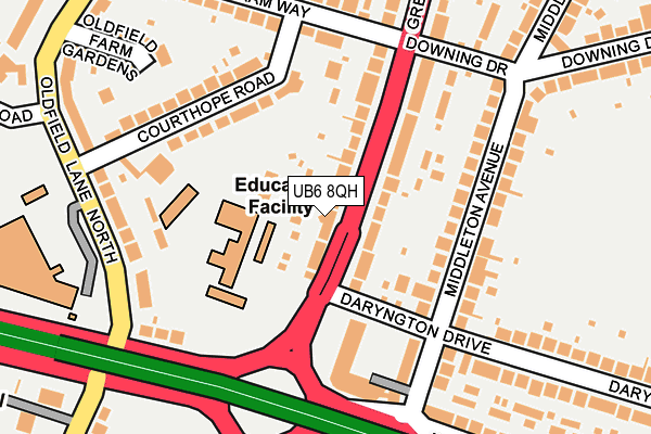 UB6 8QH map - OS OpenMap – Local (Ordnance Survey) UB6 8QH map - OS OpenMap – Local (Ordnance Survey)
